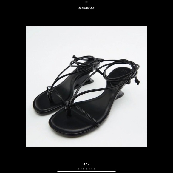 NWT Zara black wedge sandals - Picture 6 of 9